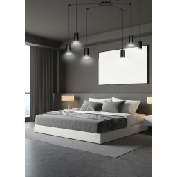 Emibig Traker lampa wisząca 6x8 W czarna 524/6