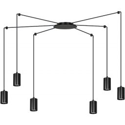 Emibig Traker lampa wisząca 6x8 W czarna 524/6
