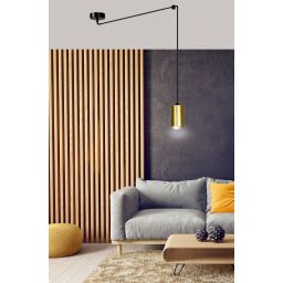 Emibig Traker lampa wisząca 1x8 W czarna-złota 526/1