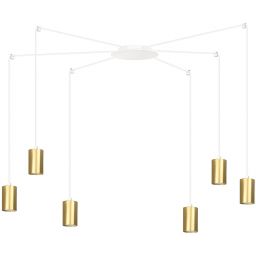 Emibig Traker lampa wisząca 6x8 W biała-złota 527/6
