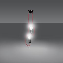 Emibig Bobi lampa wisząca 2x15 W czarna-czerwona 537/2