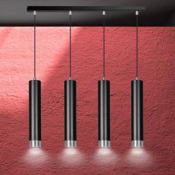 Emibig Kibo lampa wisząca 4x8 W czarna-chrom 643/4