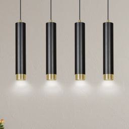 Emibig Kibo lampa wisząca 4x8 W czarna-złota 644/4