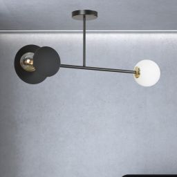 Emibig Minerva lampa podsufitowa 2x15 W biała-czarna-złota 612/2