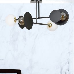 Emibig Minerva lampa podsufitowa 4x15 W biała-czarna-złota 612/4