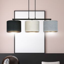 Emibig Hilde lampa wisząca 1x15 W biała-czarna-złota-szary/popielaty 1055/3