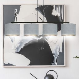 Emibig Hilde lampa wisząca 1x15 W czarna-złota-szary/popielaty 1050/4
