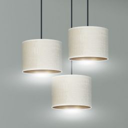 Emibig Hilde lampa wisząca 3x15 W biała-czarna-złota 1052/3PREM