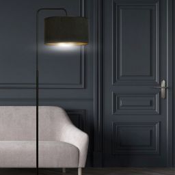 Emibig Hilde lampa stojąca 1x15 W czarna-złota 1054/LP1