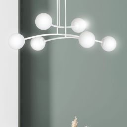 Emibig Halldor lampa podsufitowa 6x10 W biała-mleczny 1025/6