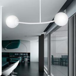 Emibig Halldor lampa podsufitowa 2x10 W biała-mleczny 1025/2