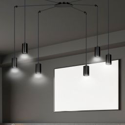 Emibig Traker lampa wisząca 6x8 W czarna 524/6