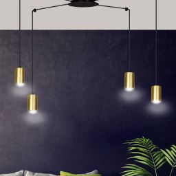 Emibig Traker lampa wisząca 4x8 W czarna-złota 526/4