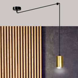 Emibig Traker lampa wisząca 1x8 W czarna-złota 526/1