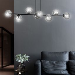 Emibig Rossi lampa wisząca 8x10 W czarna-grafitowa 875/8