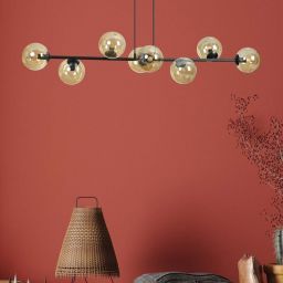 Emibig Rossi lampa wisząca x10 W czarna-bursztynowa 876/8