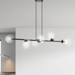 Emibig Rossi lampa wisząca 6x10 W czarna-przezroczysta 874/6