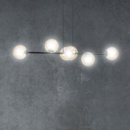 Emibig Rossi lampa wisząca 6x10 W czarna-bursztynowa 876/6