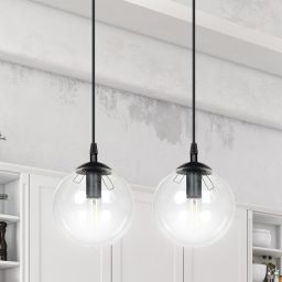 Emibig Cosmo lampa wisząca 2x10 W czarna-przezroczysta 711/2