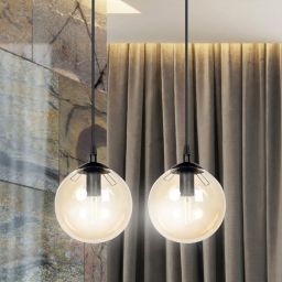 Emibig Cosmo lampa wisząca 2x10 W czarna-bursztynowa 713/2