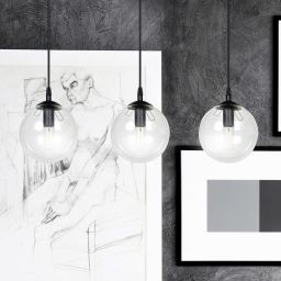 Emibig Cosmo lampa wisząca 3x10 W czarna-przezroczysta 711/3