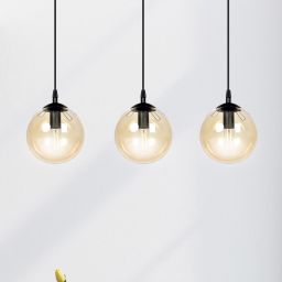 Emibig Cosmo lampa wisząca 3x10 W czarna-bursztynowa 713/3