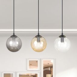 Emibig Cosmo lampa wisząca 3x10 W czarna-przezroczysta-bursztynowa-grafitowa 714/3