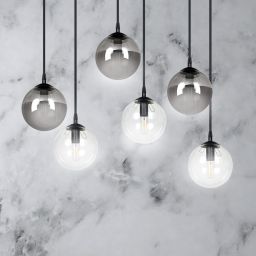 Emibig Cosmo lampa wisząca 6x10 W czarna 714/6M2