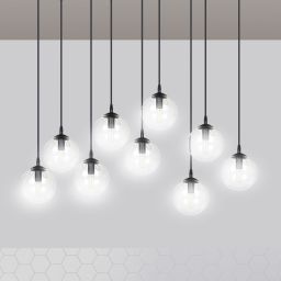 Emibig Cosmo lampa wisząca x10 W czarna-przezroczysta 711/9