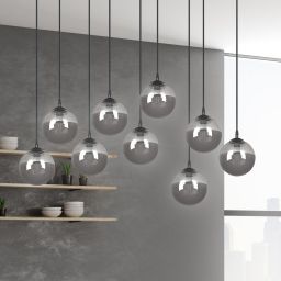 Emibig Cosmo lampa wisząca 9x10 W czarna-grafitowa 712/9