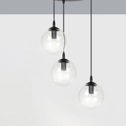 Emibig Cosmo lampa wisząca 3x10 W czarna-przezroczysta 711/3PREM