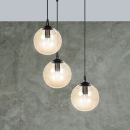 Emibig Cosmo lampa wisząca 3x10 W czarna-bursztynowa 713/3PREM