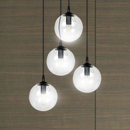 Emibig Cosmo lampa wisząca 4x10 W czarna-przezroczysta 711/4PREM