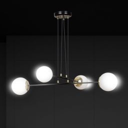Emibig Ognis lampa wisząca 4x10 W czarna-złota-mleczna 966/4