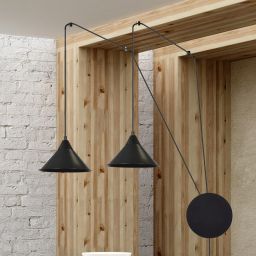 Emibig Abramo lampa wisząca 2x15 W czarna 160/2