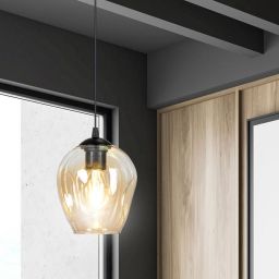 Emibig Istar lampa wisząca 1x15 W czarna-bursztynowa 677/1