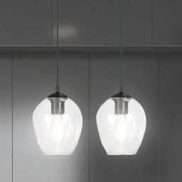 Emibig Istar lampa wisząca 2x15 W czarna-przezroczysta 679/2
