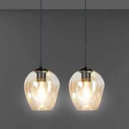 Emibig Istar lampa wisząca 2x15 W czarna-bursztynowa 677/2