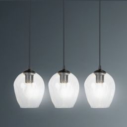 Emibig Istar lampa wisząca 3x15 W czarna-przezroczysta 679/3