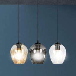 Emibig Istar lampa wisząca 3x15 W czarna-przezroczysta-bursztynowa-grafitowa 678/3