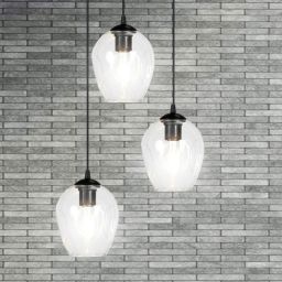 Emibig Istar lampa wisząca 3x15 W czarna-przezroczysta 679/3PREM