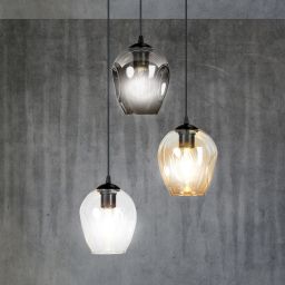 Emibig Istar lampa wisząca 3x15 W czarna-przezroczysta-bursztynowa-grafitowa 682/3PREM