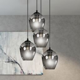 Emibig Istar lampa wisząca 4x15 W czarna-grafitowa 680/4PREM