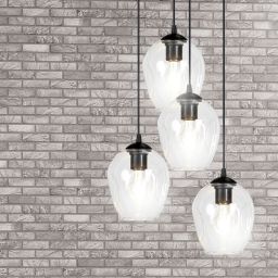 Emibig Istar lampa wisząca 4x15 W czarna-przezroczysta 679/4PREM