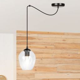 Emibig Level lampa wisząca 1x15 W czarna-przezroczysta 756/1