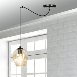 Emibig Level lampa wisząca 1x15 W czarna-bursztynowa 758/1