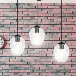 Emibig Level lampa wisząca 3x15 W czarna-przezroczysta 756/3