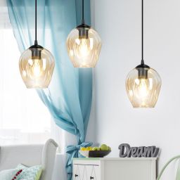 Emibig Level lampa wisząca 3x15 W czarna-bursztynowa 758/3