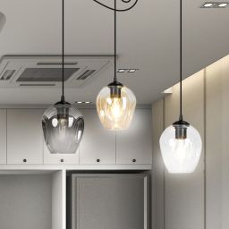 Emibig Level lampa wisząca 3x15 W czarna-przezroczysta-bursztynowa-grafitowa 759/3