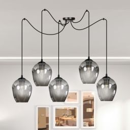 Emibig Level lampa wisząca 5x15 W czarna-grafitowa 757/5